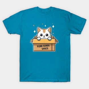 Purr-sonal Space Cat Shirt: Cute, Funny, Introvert, Emotional Boundaries, Ideal Cat Mom Gift for Girls - Cat Shirt T-Shirt